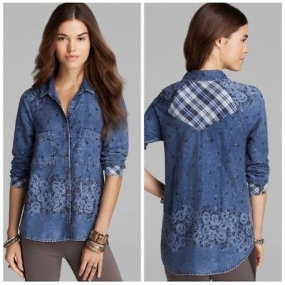 FREE PEOPLE “Dottie Over You” Button Up/Down